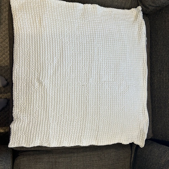 Annie Selke White Waffle Euro Pillow Sham - Picture 2 of 7